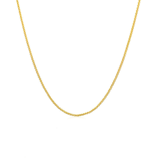 14k Yellow Gold Round Wheat Chain 1.0mm