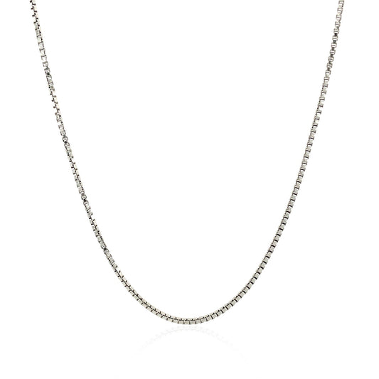 Sterling Silver Rhodium Plated Box Chain 1.1mm