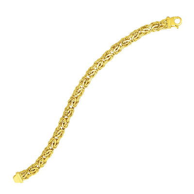 14k Yellow Gold Byzantine Link Stylish Bracelet freeshipping - Higher Class Elegance
