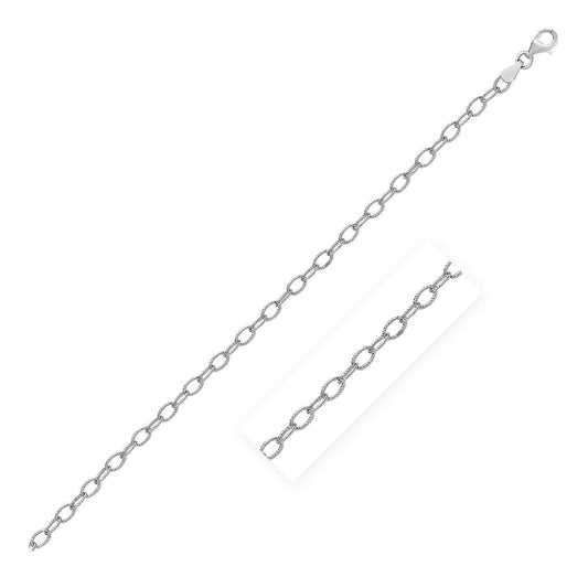 Rhodium Plated 3.5mm Sterling Silver Rolo Style Chain freeshipping - Higher Class Elegance