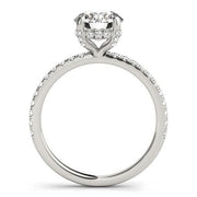 14k White Gold Diamond Engagement Ring with Scalloped Row Band (2 1/4 cttw) freeshipping - Higher Class Elegance