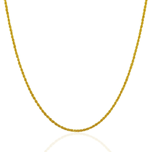 14k Yellow Gold Solid Rope Chain 1.25mm