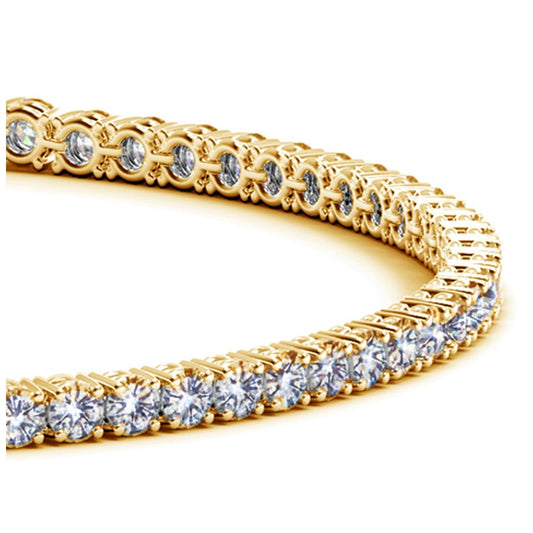 14k Yellow Gold Round Diamond Tennis Bracelet (3 cttw) freeshipping - Higher Class Elegance