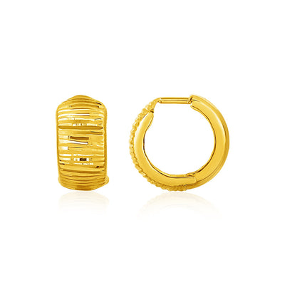 Reversible Textured and Smooth Snuggable Earrings in 10k Yellow Gold freeshipping - Higher Class Elegance