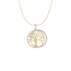 Two Layer Tree Pendant in 14k Two Tone Gold freeshipping - Higher Class Elegance
