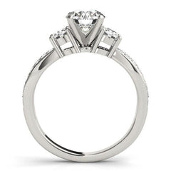 14k White Gold Split Shank Round Diamond Engagement Ring (1 5/8 cttw) freeshipping - Higher Class Elegance