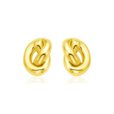14k Yellow Gold Polished Knot Earrings freeshipping - Higher Class Elegance