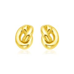 14k Yellow Gold Polished Knot Earrings freeshipping - Higher Class Elegance