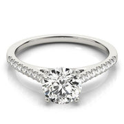 14k White Gold Pronged Round Diamond Engagement Ring (1 5/8 cttw) freeshipping - Higher Class Elegance