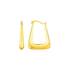 14k Yellow Gold Polished Square Hoop Earrings freeshipping - Higher Class Elegance