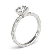 14k White Gold Single Row Shank Round Diamond Engagement Ring (1 1/3 cttw) freeshipping - Higher Class Elegance