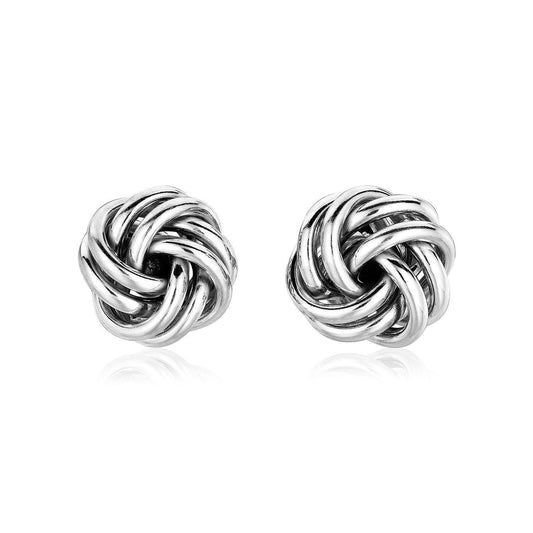 Sterling Silver Petite Two Strand Love Knot Earrings freeshipping - Higher Class Elegance