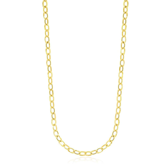 14k Yellow Gold Cable Chain Style Polished Necklace freeshipping - Higher Class Elegance