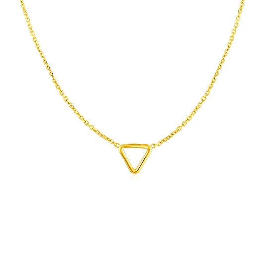 14k Yellow Gold Necklace with Petite Open Triangle Pendant freeshipping - Higher Class Elegance