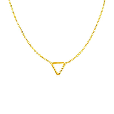 14k Yellow Gold Necklace with Petite Open Triangle Pendant freeshipping - Higher Class Elegance