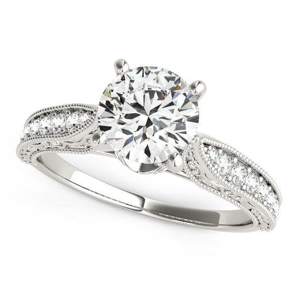 14k White Gold Antique Design Diamond Engagement Ring (1 5/8 cttw) freeshipping - Higher Class Elegance