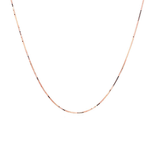 14k Rose Gold Classic Box Chain 0.4mm