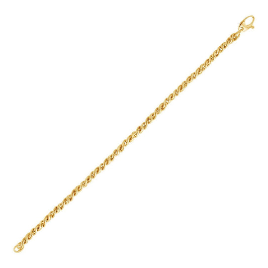 14k Yellow Gold 7 1/2 inch Braid Link Bracelet freeshipping - Higher Class Elegance