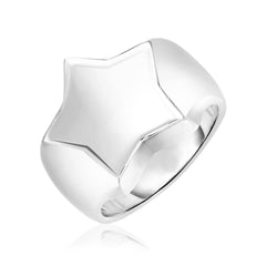 Sterling Silver Polished Star Crown Ring freeshipping - Higher Class Elegance