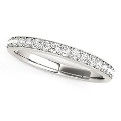 14k White Gold Prong Set Wedding Band with Diamonds (1/3 cttw) freeshipping - Higher Class Elegance