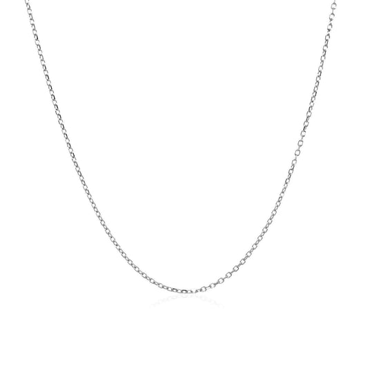 14k White Gold Diamond Cut Cable Link Chain 0.8mm freeshipping - Higher Class Elegance