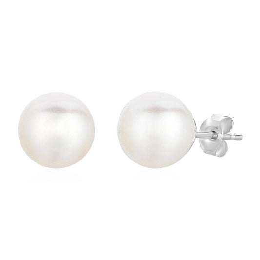 Freshwater Pearl Earrings in Sterling Silver freeshipping - Higher Class Elegance