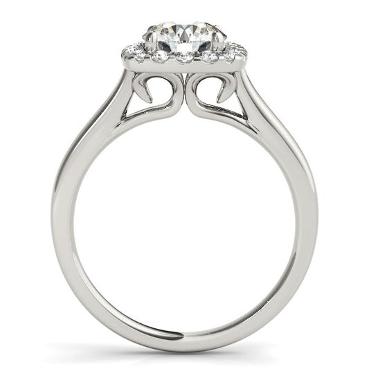 14k White Gold Square Shape Border Diamond Engagement Ring (1 1/3 cttw)