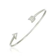 Sterling Silver Polished Arrow Cuff Bangle freeshipping - Higher Class Elegance