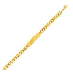 14k Yellow Gold Men's ID Cuban Chain Bracelet freeshipping - Higher Class Elegance