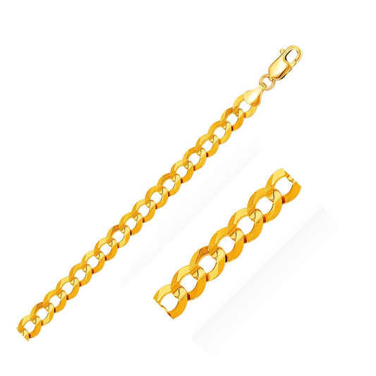 8.2mm 10k Yellow Gold Curb Bracelet freeshipping - Higher Class Elegance