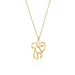 14k Yellow Gold Oval Link Necklace with Monkey Pendant freeshipping - Higher Class Elegance