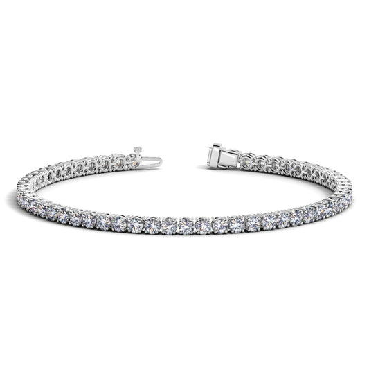 14k White Gold Round Diamond Tennis Bracelet (5 cttw) freeshipping - Higher Class Elegance