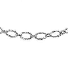 Textured Oval Link Bracelet in 14k White Gold freeshipping - Higher Class Elegance