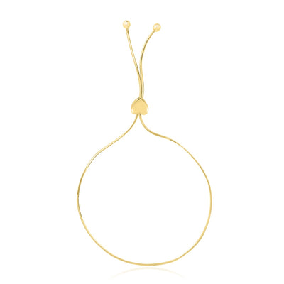 14k Yellow Gold Adjustable Lariat Style Heart Motif Bracelet freeshipping - Higher Class Elegance