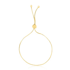 14k Yellow Gold Adjustable Lariat Style Heart Motif Bracelet freeshipping - Higher Class Elegance