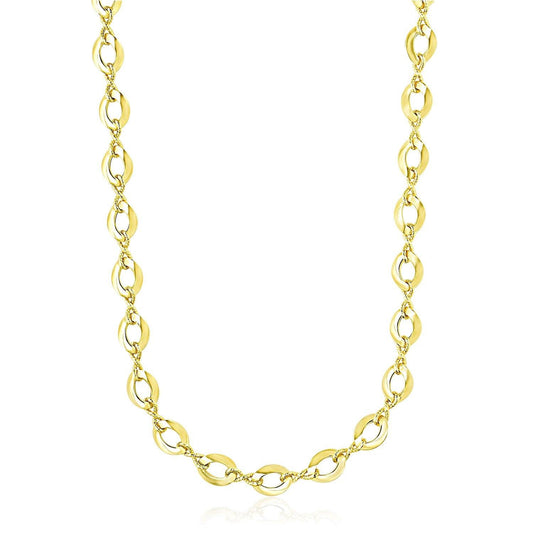 14k Yellow Gold Textured Infinity and Marquis Motif Necklace freeshipping - Higher Class Elegance