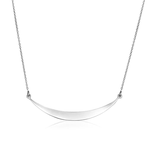 Sterling Silver Polished Curve Necklace freeshipping - Higher Class Elegance