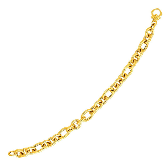 14k Yellow Gold Oval Link Bracelet freeshipping - Higher Class Elegance