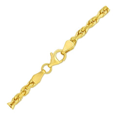 4.0mm 10k Yellow Gold Solid Diamond Cut Rope Bracelet freeshipping - Higher Class Elegance
