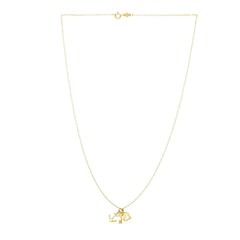 14k Yellow Gold Anchor,  Heart,  and Skeleton Key Cluster Charm Necklace freeshipping - Higher Class Elegance