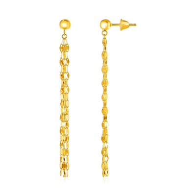 14k Yellow Gold Polished Drop Earrings freeshipping - Higher Class Elegance