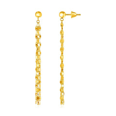 14k Yellow Gold Polished Drop Earrings freeshipping - Higher Class Elegance