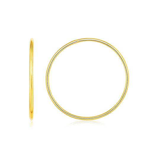 Endless Hoop Style Earrings in 14K Yellow Gold freeshipping - Higher Class Elegance