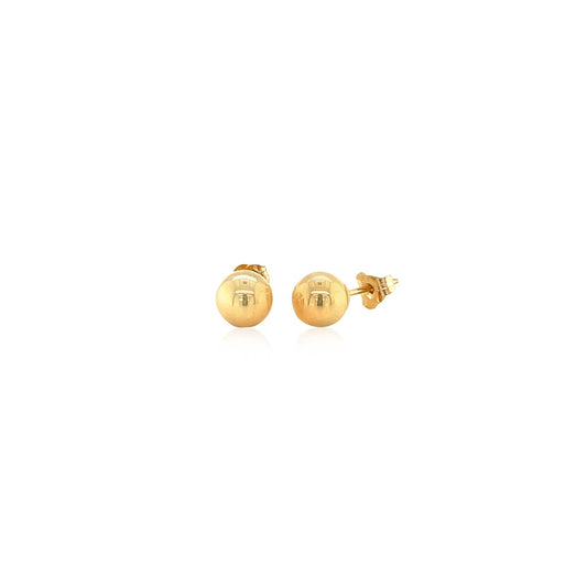 10k Yellow Gold Round Stud Earrings (6.0 mm)