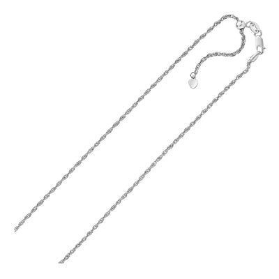 Sterling Silver 1.5mm Adjustable Rope Chain freeshipping - Higher Class Elegance
