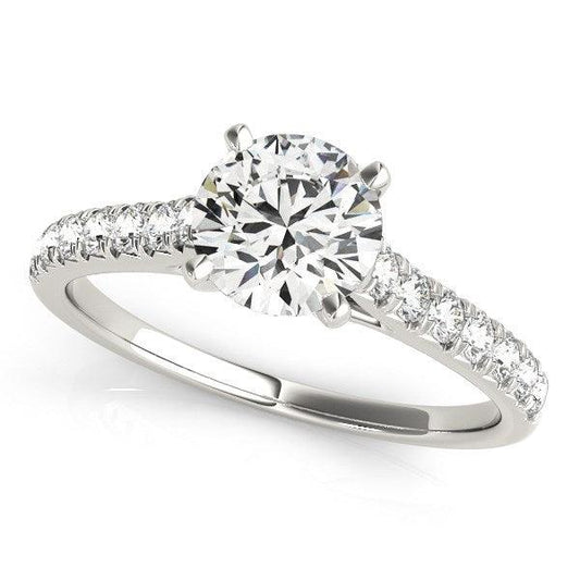 14k White Gold Single Row Band Diamond Engagement Ring (1 1/3 cttw) freeshipping - Higher Class Elegance