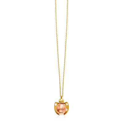 14k Yellow Gold Necklace with Ladybug Pendant freeshipping - Higher Class Elegance