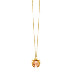 14k Yellow Gold Necklace with Ladybug Pendant freeshipping - Higher Class Elegance