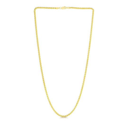 14k Yellow Gold 2.8mm Light Weight Wheat Chain freeshipping - Higher Class Elegance