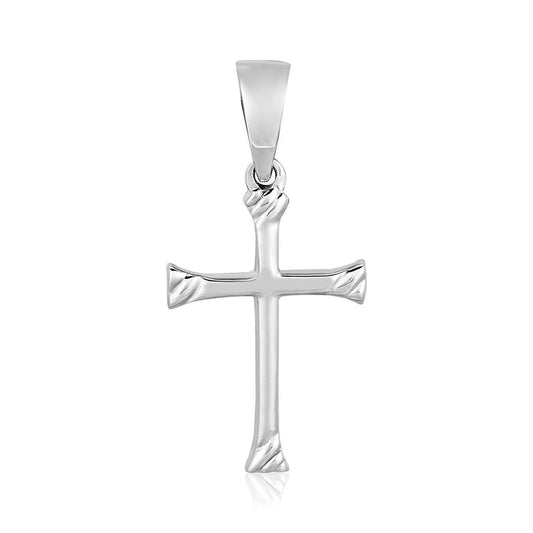Sterling Silver Textured Cross Pendant freeshipping - Higher Class Elegance